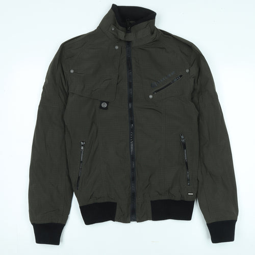 Next Men's Green Bomber Jacket S, Windproof