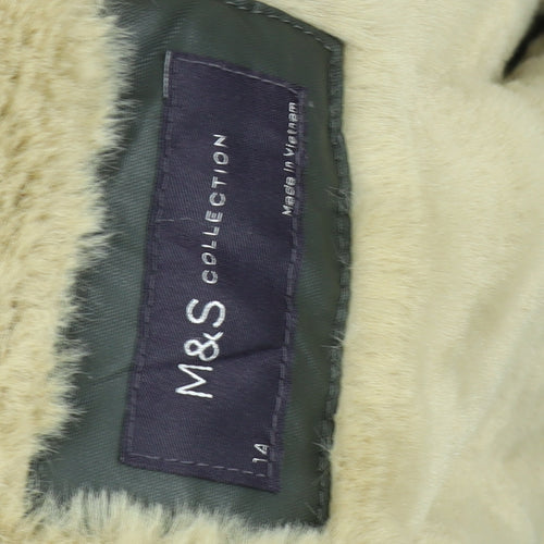 Marks and Spencer Women's Green Parka Coat, Size 14