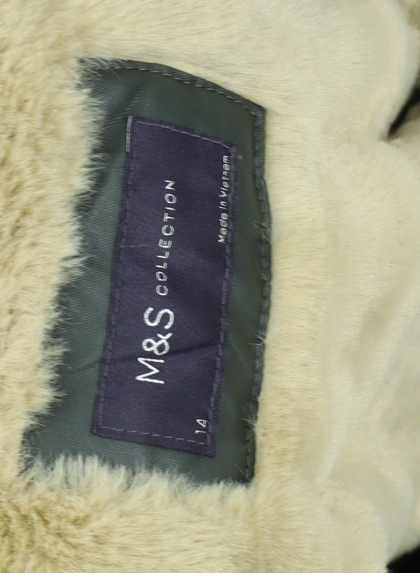 Marks and Spencer Women's Green Parka Coat, Size 14