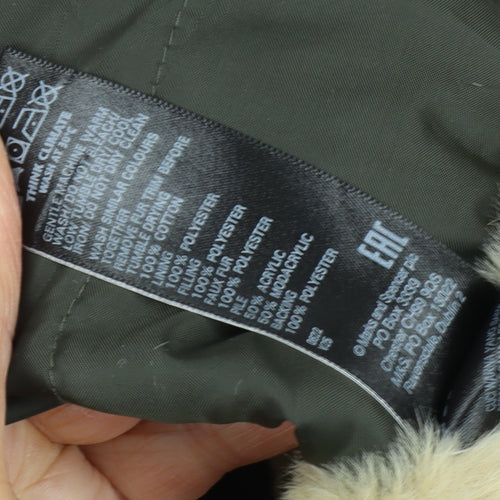 Marks and Spencer Women's Green Parka Coat, Size 14