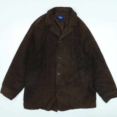 Nico Men's Brown Suede Overcoat Jacket Size S