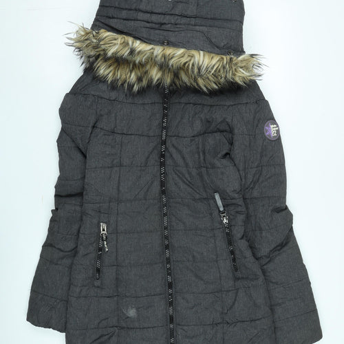 Superdry Women's Grey Parka Jacket, Size S, Winter Ready