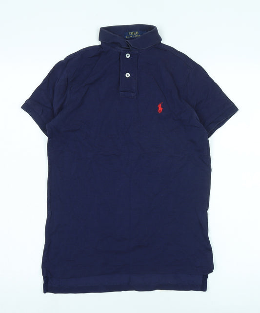 Ralph Lauren Men's Blue Polo Shirt S Slim Fit Cotton