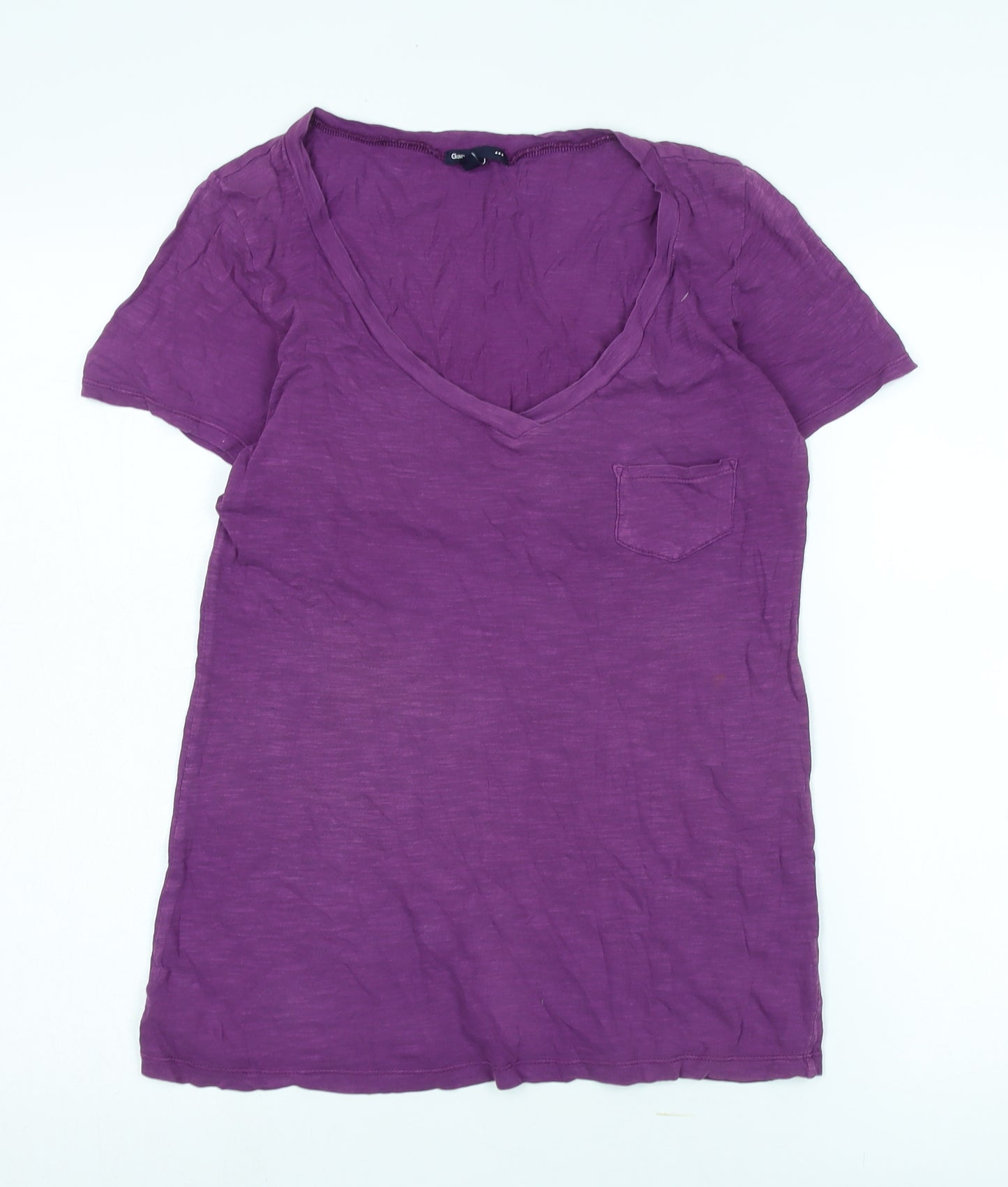 Gap Women's Purple V-Neck T-Shirt Size S