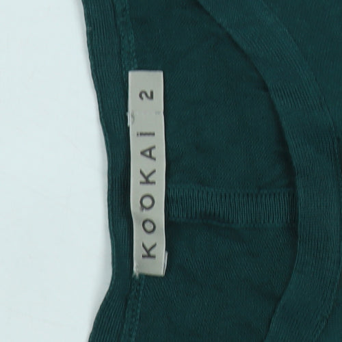 Kookai Women's Green Pullover Size 2 Cotton Jumper