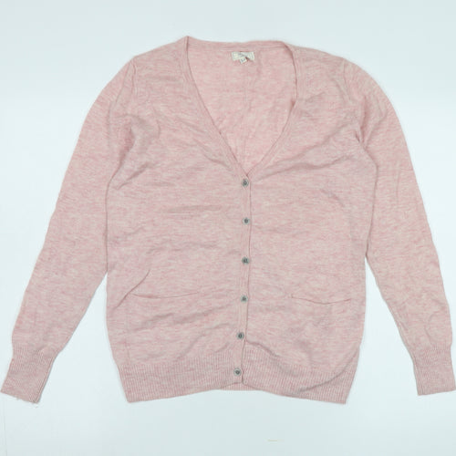 Fat Face Women's Pink Cardigan V-Neck Size 10