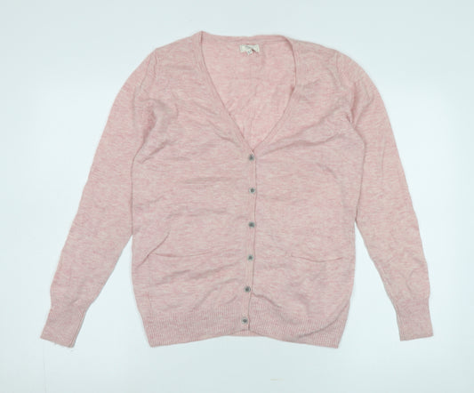 Fat Face Women's Pink Cardigan V-Neck Size 10