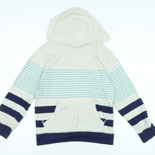 Gap Boys Beige Striped Cotton Hoodie Pullover Size 8-9 Years