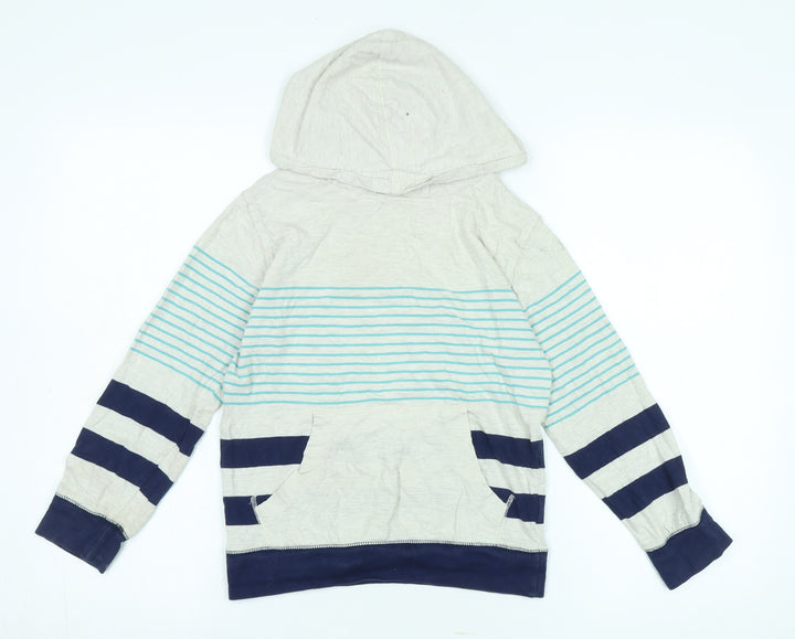 Gap Boys Beige Striped Cotton Hoodie Pullover Size 8-9 Years