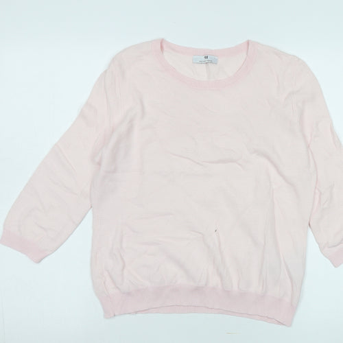 Peter Hahn Women's Pink Cotton Pullover Jumper Size 12