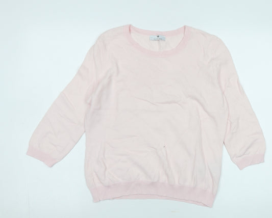 Peter Hahn Women's Pink Cotton Pullover Jumper Size 12