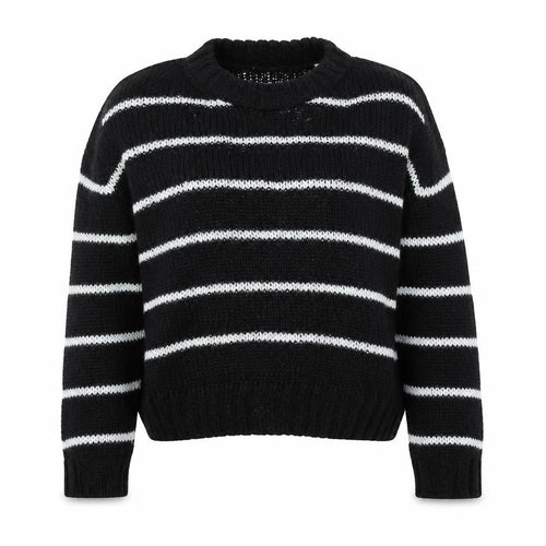 Superdry Women's Black Striped Pullover Jumper L
