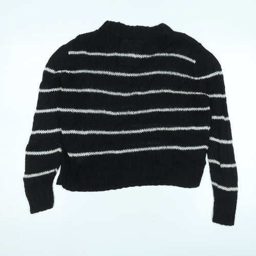 Superdry Women's Black Striped Pullover Jumper L