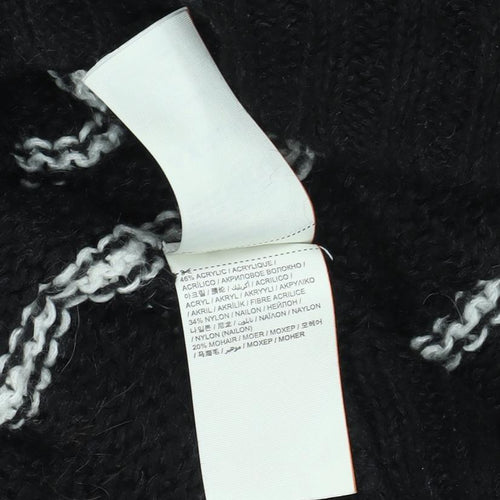 Superdry Women's Black Striped Pullover Jumper L