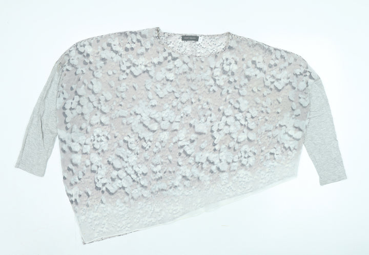 Mint Velvet Women's Grey Abstract Cropped Blouse, Medium