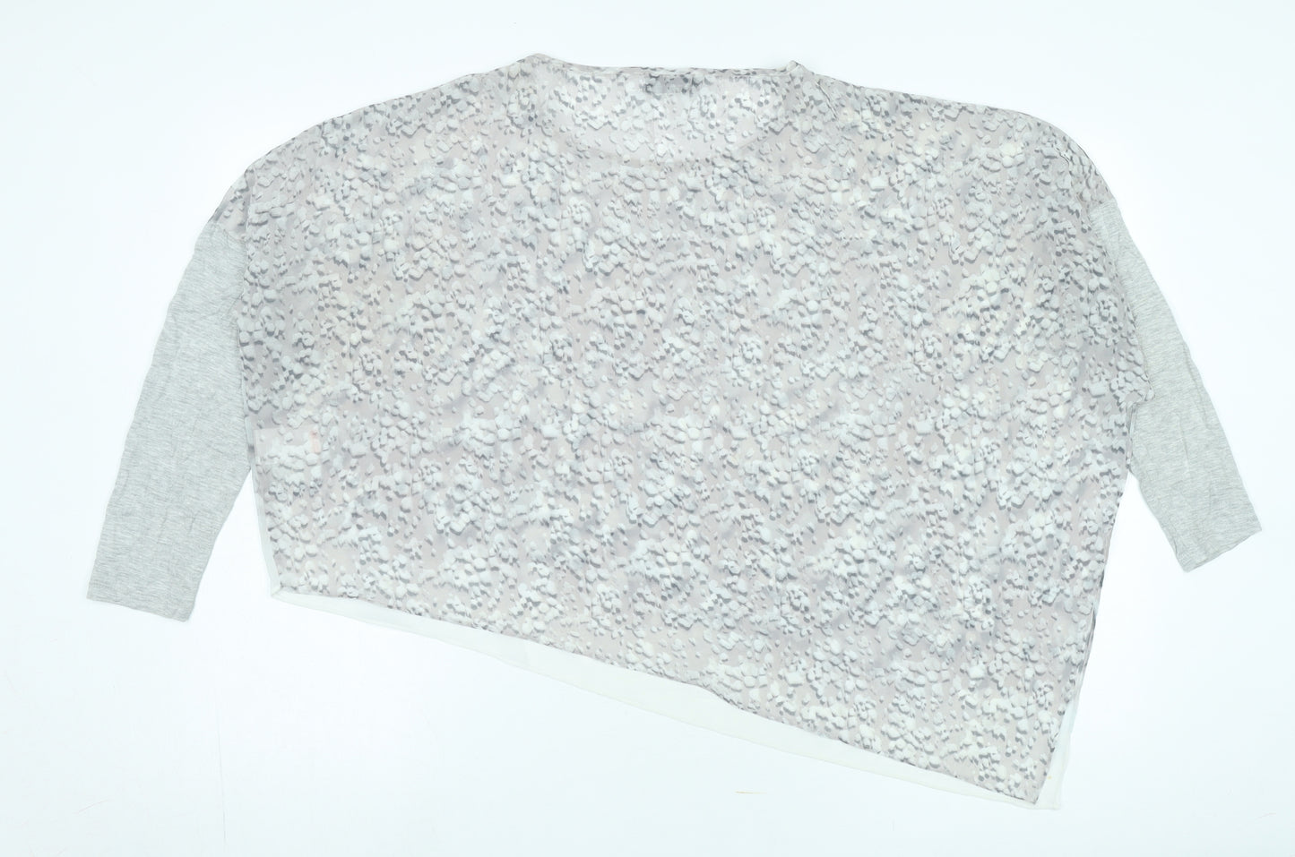 Mint Velvet Women's Grey Abstract Cropped Blouse, Medium
