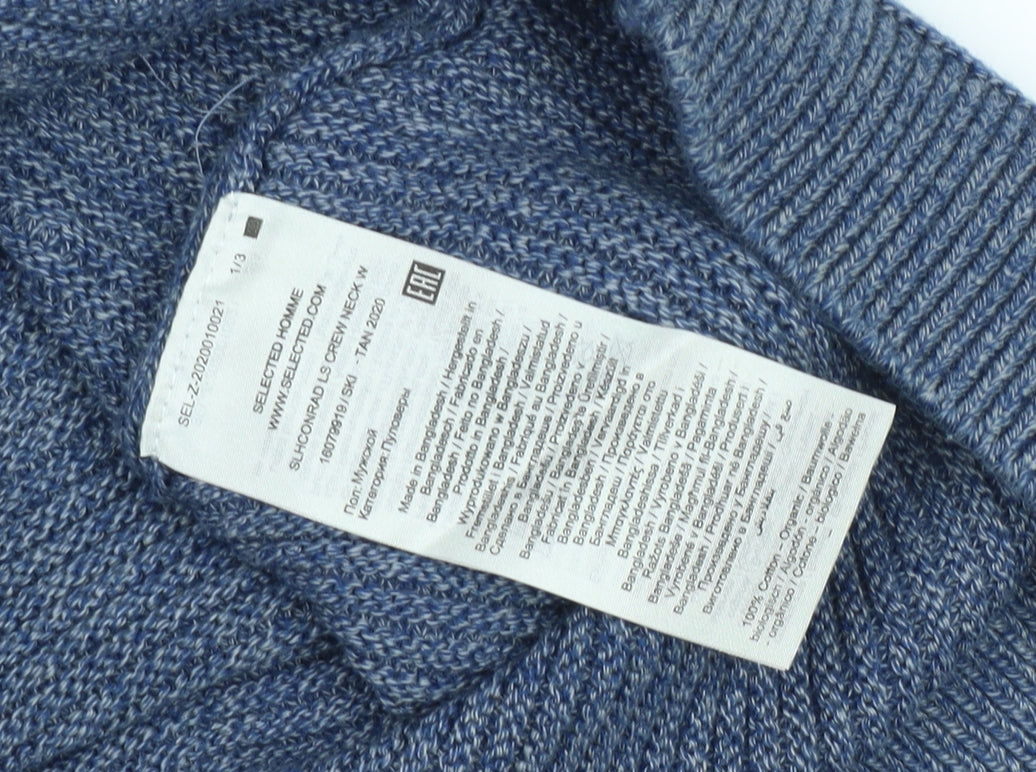 Selected Homme Blue Knit Pullover Jumper