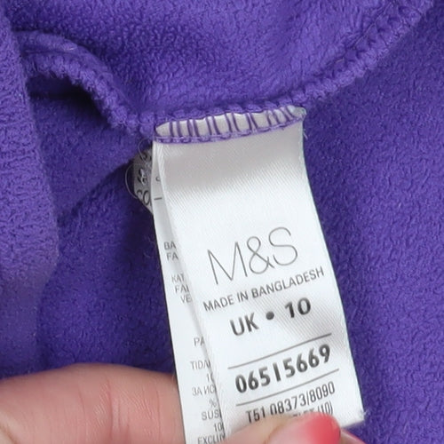 Marks and Spencer Women's Purple Fleece Jacket Size 10