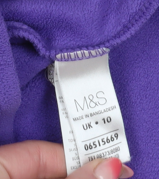 Marks and Spencer Women's Purple Fleece Jacket Size 10