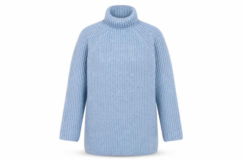 Marks and Spencer Girls Blue Roll Neck Jumper 10-11 Years