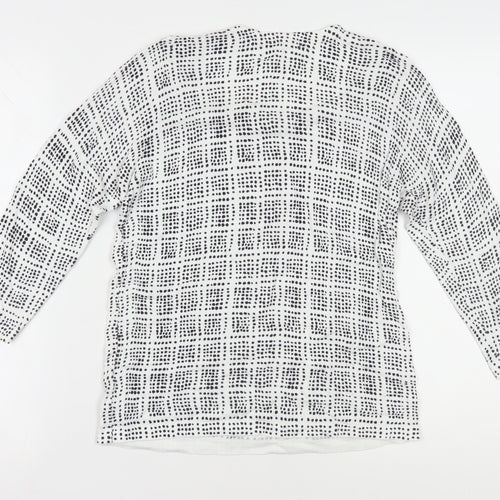 Next Women's White Geometric Jumper Size 12