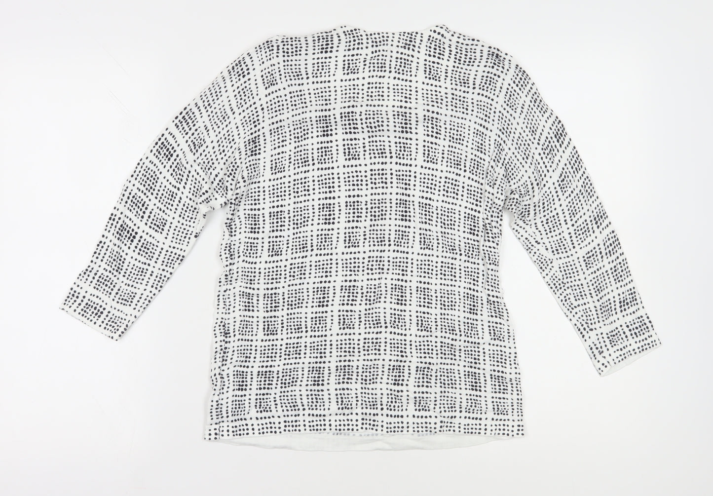 Next Women's White Geometric Jumper Size 12