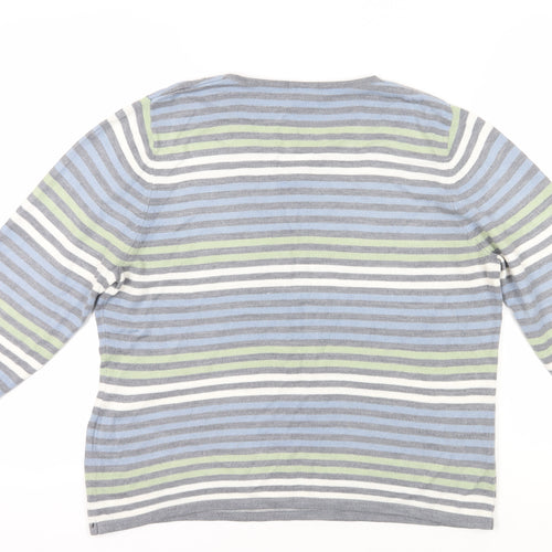 Eastex Women's Multicoloured V-Neck 3/4 Sleeve Pullover