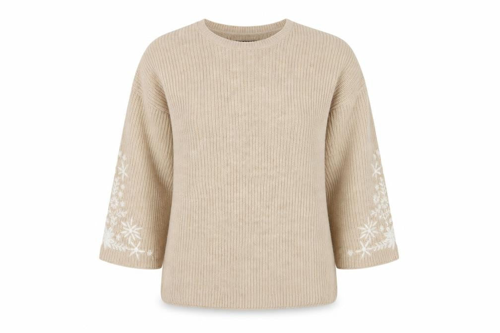 Front view of Dorothy Perkins Women's Beige Knit jumper, size 12
