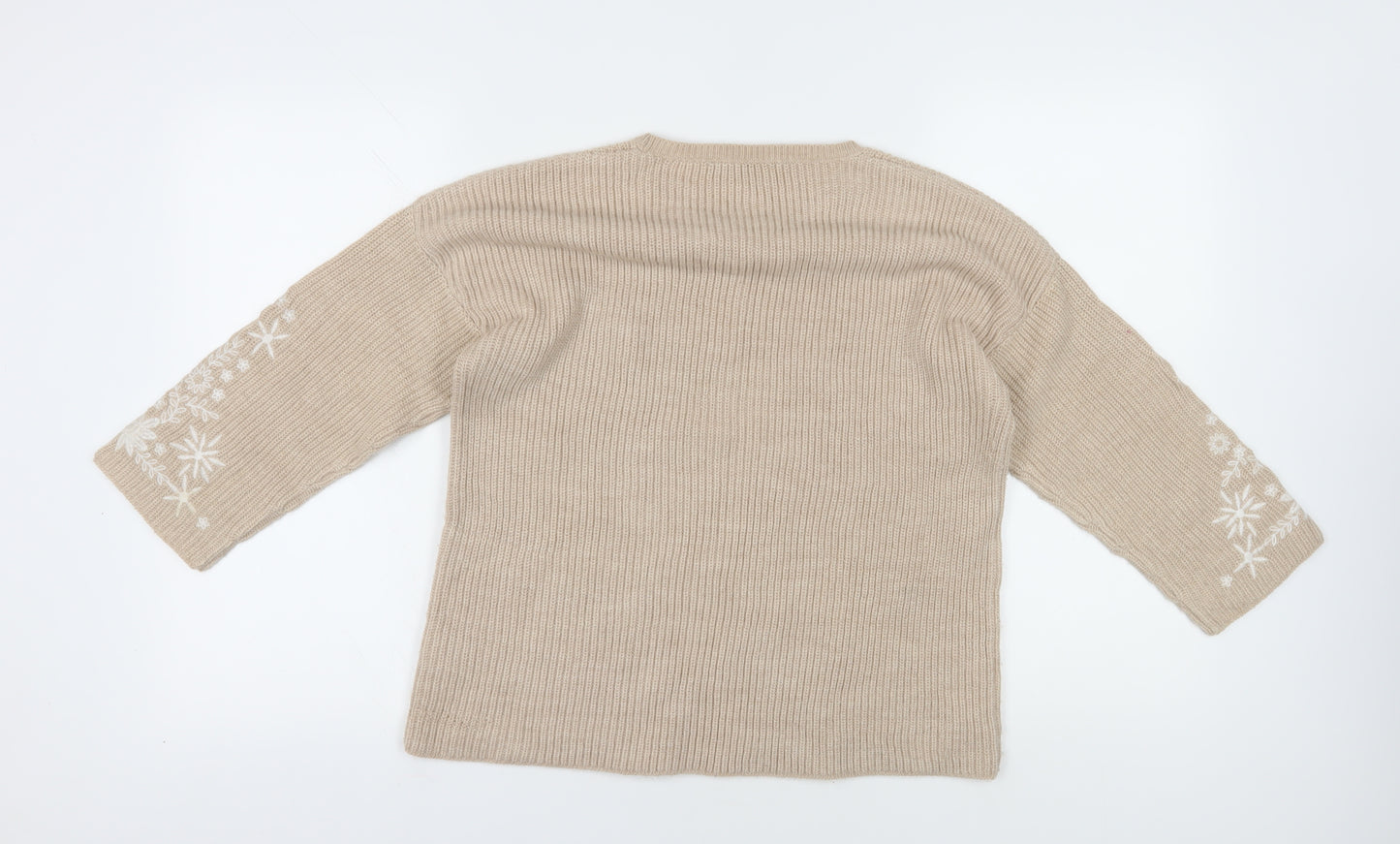 Dorothy Perkins Women's Beige Knit Pullover Jumper Size 12