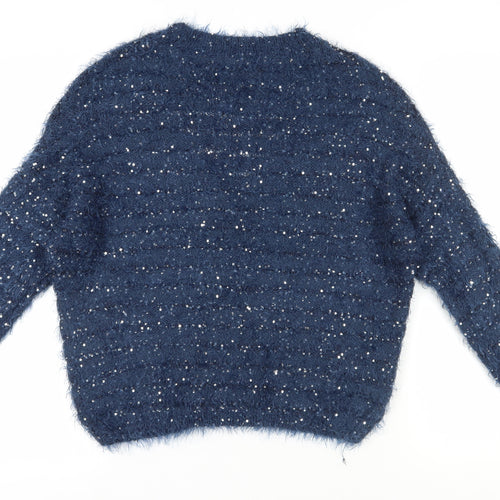 Sophylin Women's Blue Sequin Cardigan Jumper S