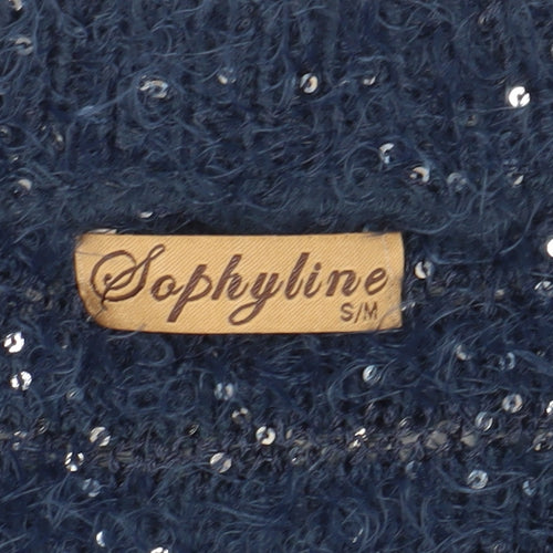 Sophylin Women's Blue Sequin Cardigan Jumper S