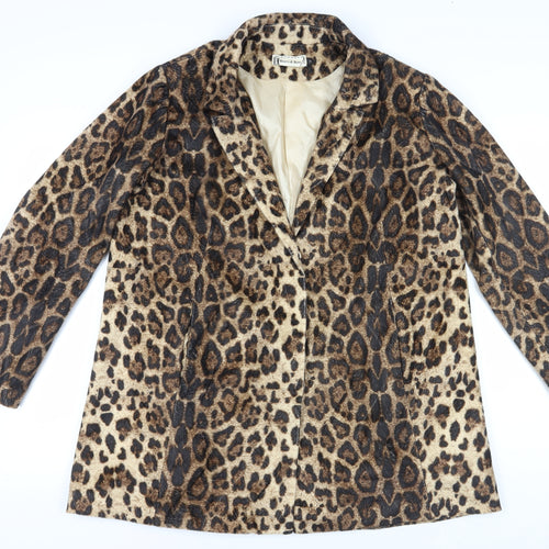 Hearts & Bows Women's Brown Animal Print Blazer Size 14