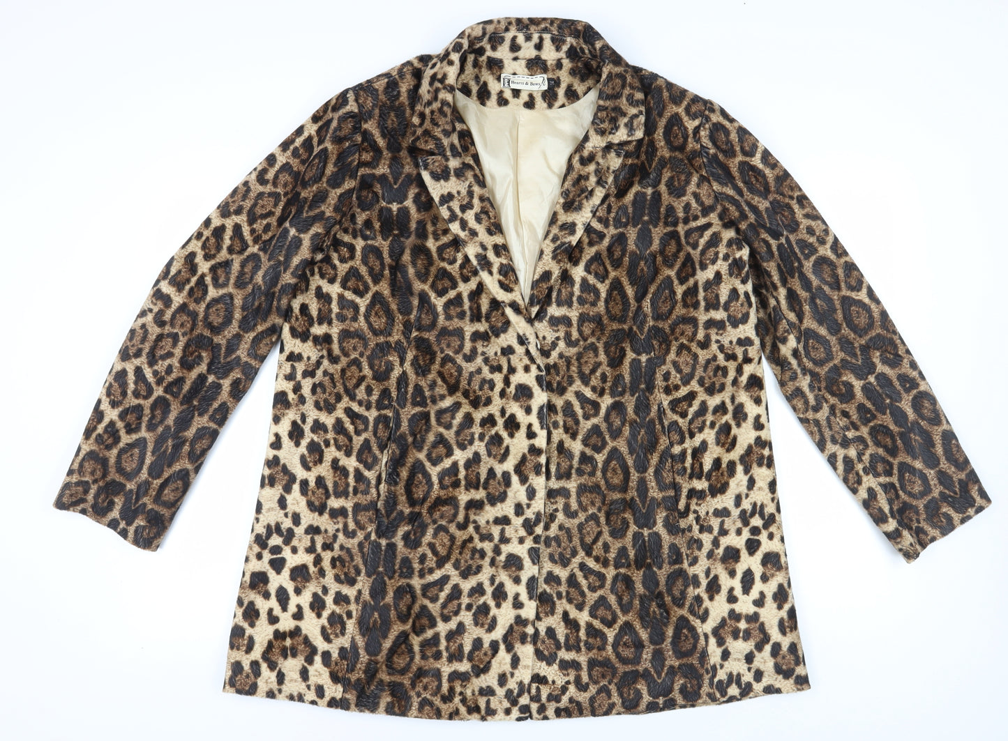 Hearts & Bows Women's Brown Animal Print Blazer Size 14