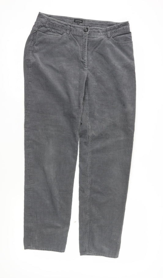 Jaeger Women's Grey Corduroy Chino Trousers Size 12