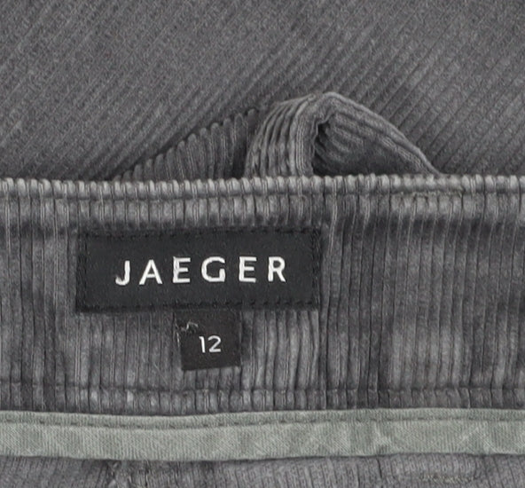 Jaeger Women's Grey Corduroy Chino Trousers Size 12