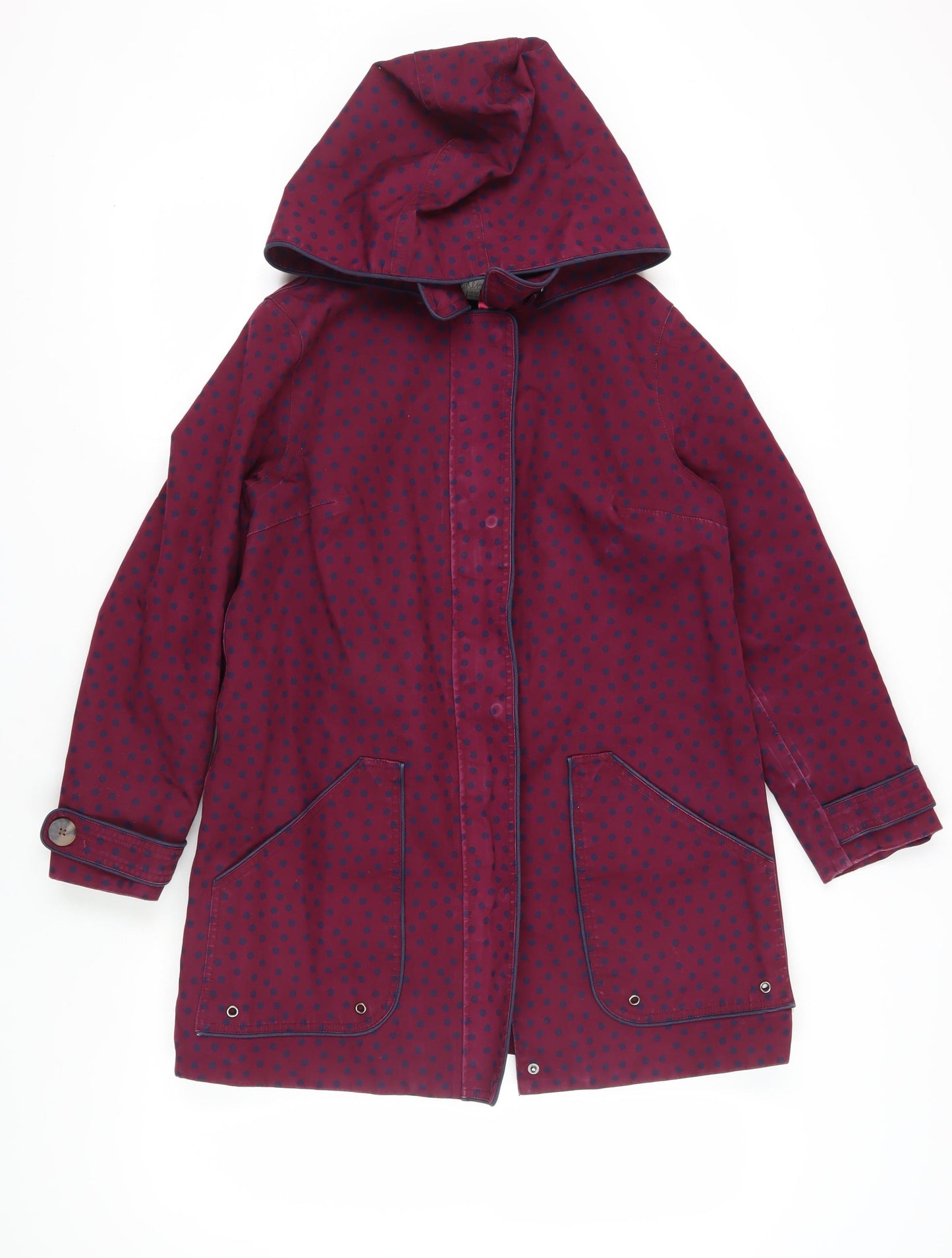 Boden Women’s Red Polka Dot Rain Coat Size 12