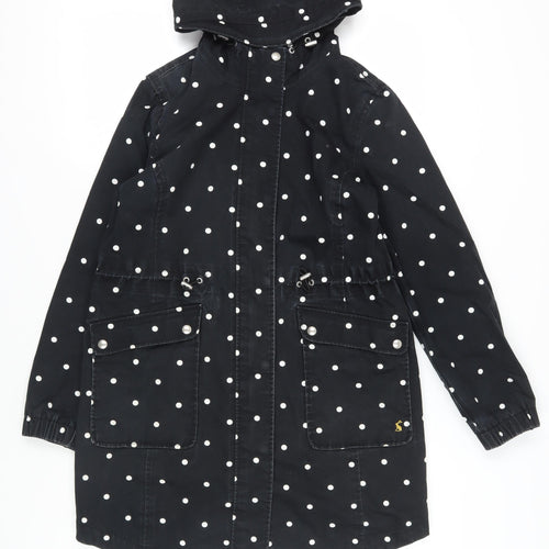 Joules Women's Black Polka Dot Rain Coat Size 12