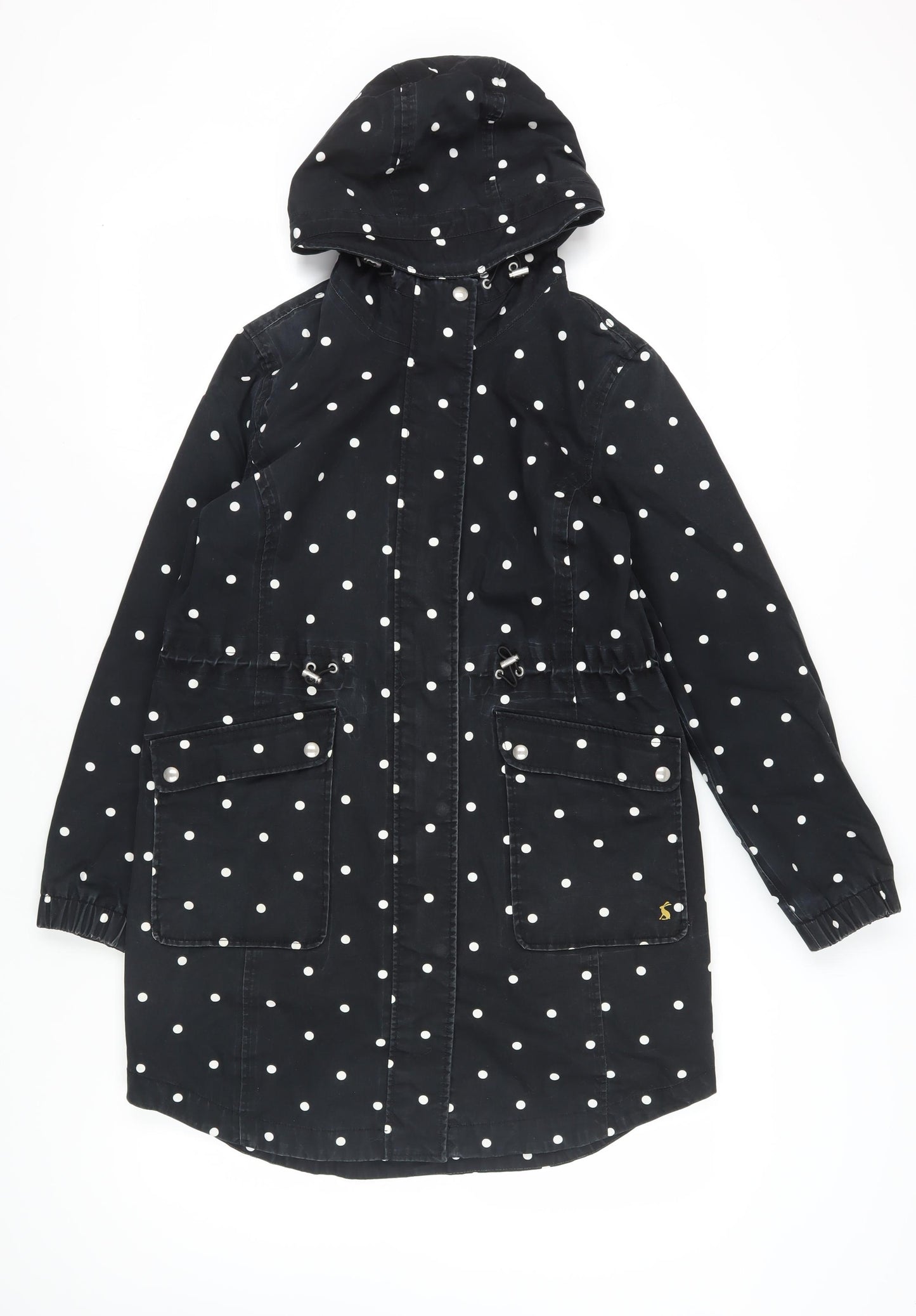Joules Women's Black Polka Dot Rain Coat Size 12