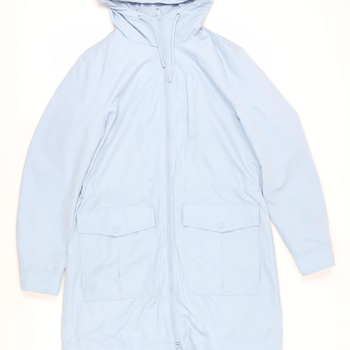 Marks and Spencer Blue Women's Rain Coat, Size 10, Hooded