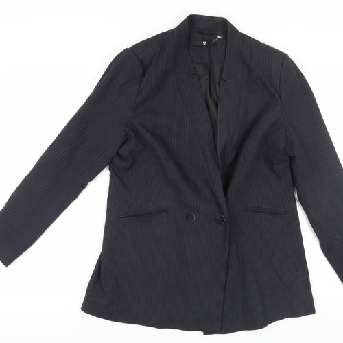 Very Women's Black Pinstripe Suit Jacket Size 16