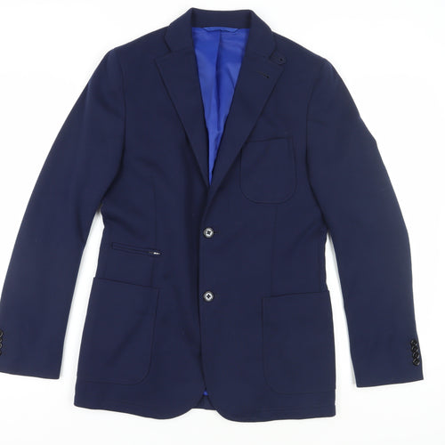 J.Lindeberg Men's Blue Slim Blazer 40R- Stylish & Modern