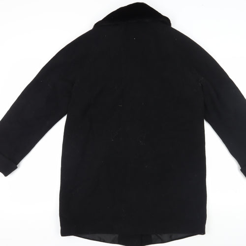 Marks & Spencer Women's Black Wool Coat Size 12 Formal