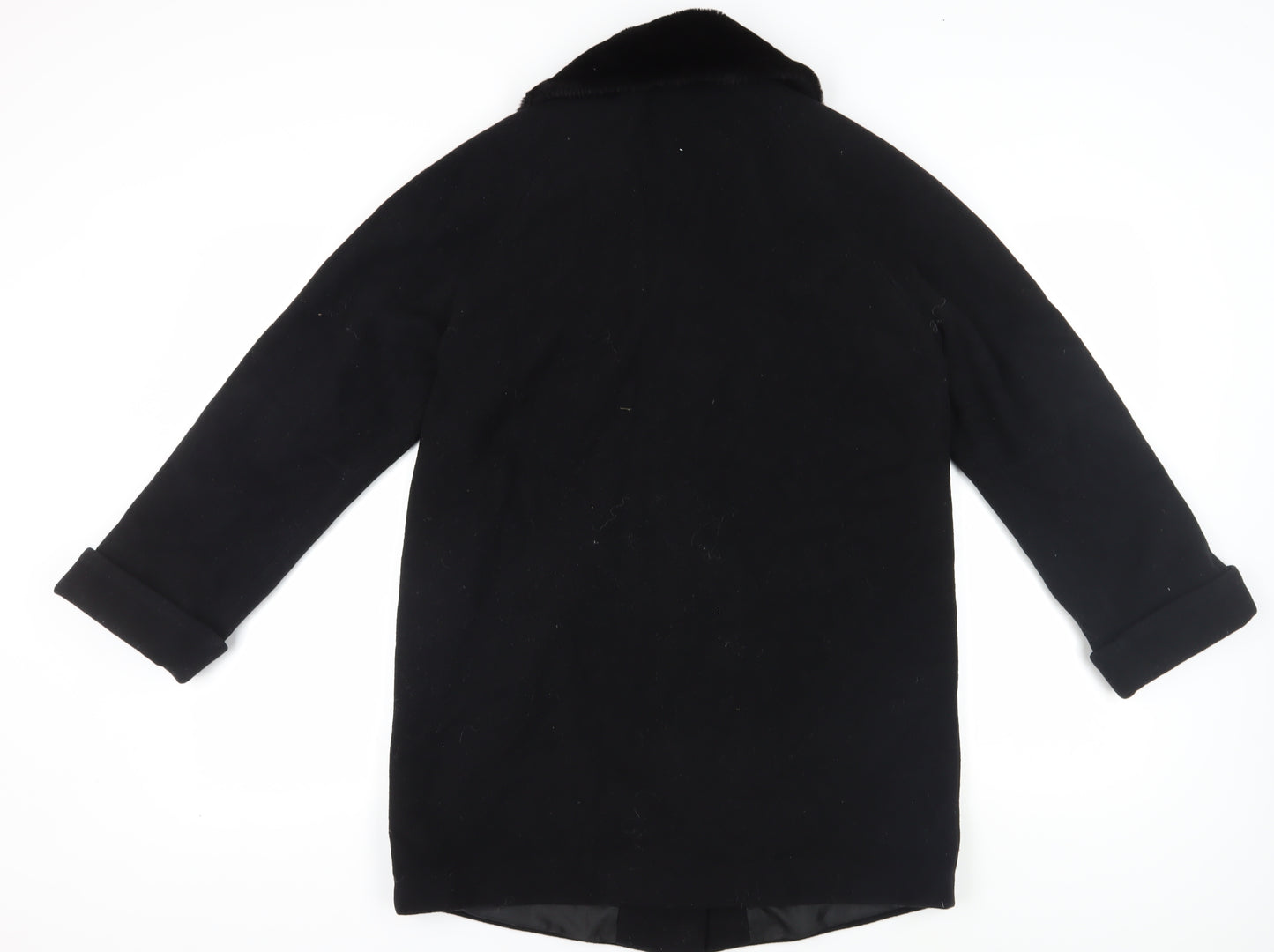 Marks & Spencer Women's Black Wool Coat Size 12 Formal