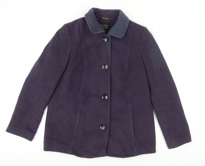 Viyella Women's Purple Wool Blend Coat, Size 8, Classic Style