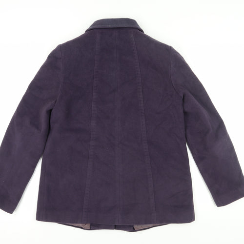 Viyella Women's Purple Wool Blend Coat, Size 8, Classic Style