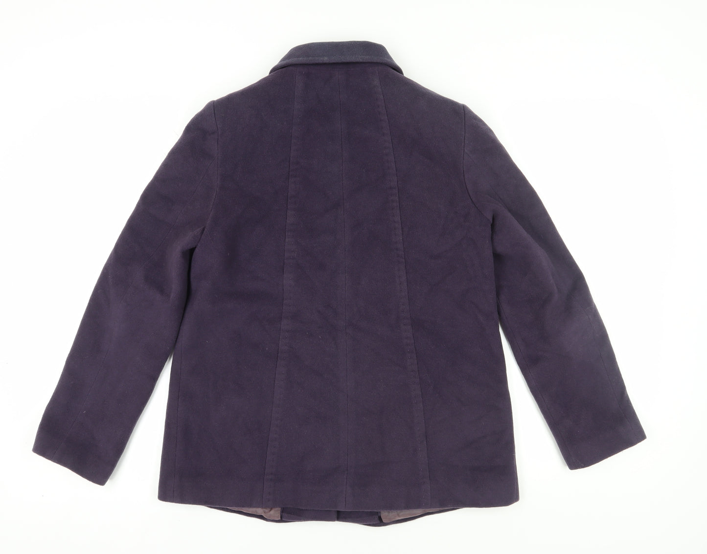 Viyella Women's Purple Wool Blend Coat, Size 8, Classic Style