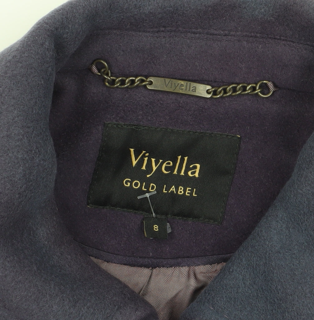 Viyella Women's Purple Wool Blend Coat, Size 8, Classic Style
