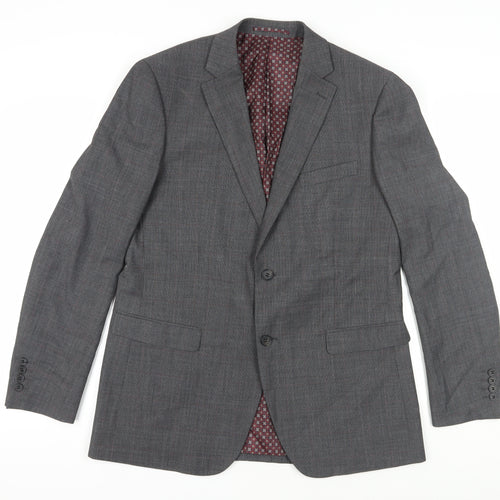 Skopes Men's Grey Check Blazer 42, Notch Lapel, Formal