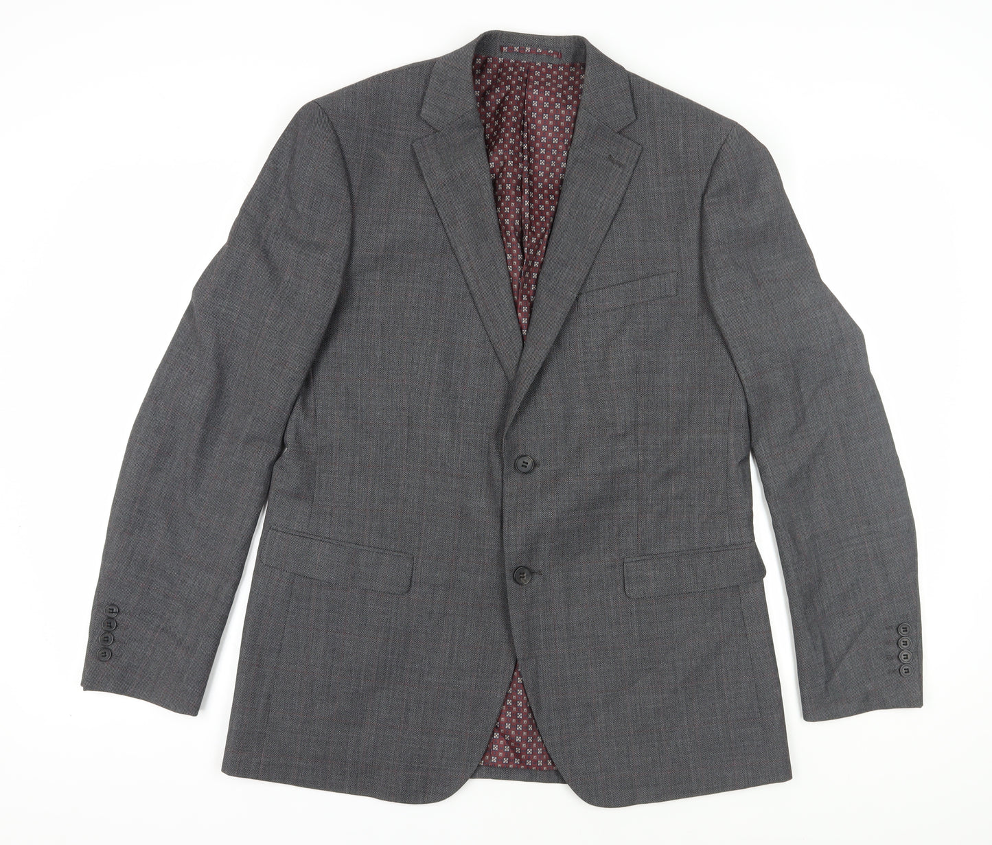 Skopes Men's Grey Check Blazer 42, Notch Lapel, Formal