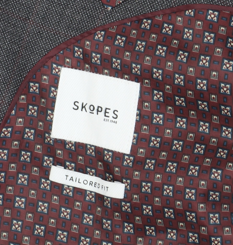 Skopes Men's Grey Check Blazer 42, Notch Lapel, Formal